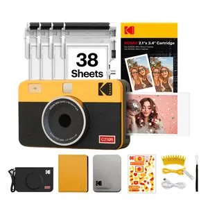 KODAK Mini Shot 2 Retro 2x3” Instant Digital Camera & Photo Printer, 38 Sheets Gift Bundle, 2-in-1 Portable Print Camera, Bluetooth Smartphone Printer for iPhone & Android, 4PASS Dye Sublimation
