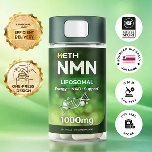 HETH Liposomal NMN 1000mg Supplement NAD+ & Cellular Energy Support 4-in-1 Formula with Resveratrol Taurine & TMG 60 Vegan Capsules GMP Certified Non-GMO Made in USA Healthcare Vitamin