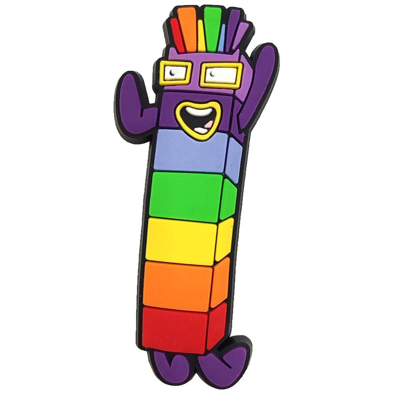 Cartoon Number Pattern Croc Shoe Charms for Kids Boys Girls Women Men PVC Wristband Sandals Clog Accessories Party Favor with Dragon and Character Designs Footwear