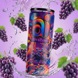 Ai UltraDopa Grape Ultra - Nootropic  Energy Drink - Sugar Free, 225mg Caffeine, Enhanced Focus, Energy and Alertness, 12 cans x 12 fl oz Beverage