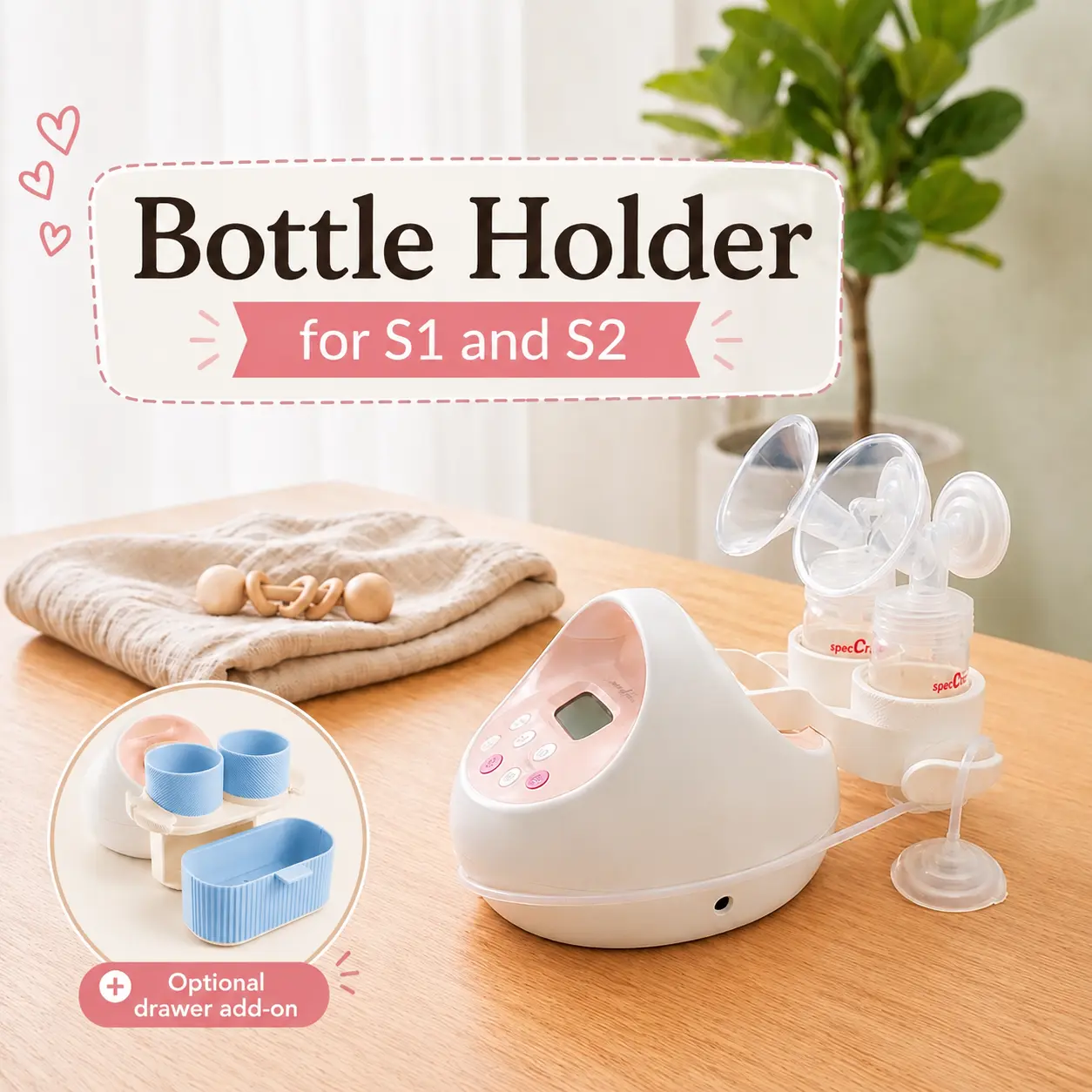 Bottle Holder and Organizer for Spectra S1 and S2 Breast Pumps - Provides a Great Way for Pumping Mamas to Simplify Their Pumping Journey and Reduces the Risk of Spilled Milk - Keep Your Pumping Space Organized