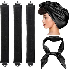 4 in 1 Pack Heatless Curls No Heat Curling Rod, Velvet Hair Curlers to Sleep in Silk Scarf Curl Styling Kit for Long Medium Hair Use In Combination With The Shaping Spray