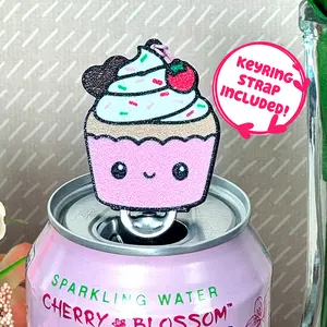 Tab Buddies Cutie Cupcake – Cute soda can tab opener keychain for kids, long nails, adaptive, assistive, unique birthday gift present, holiday Kitchen Utensils