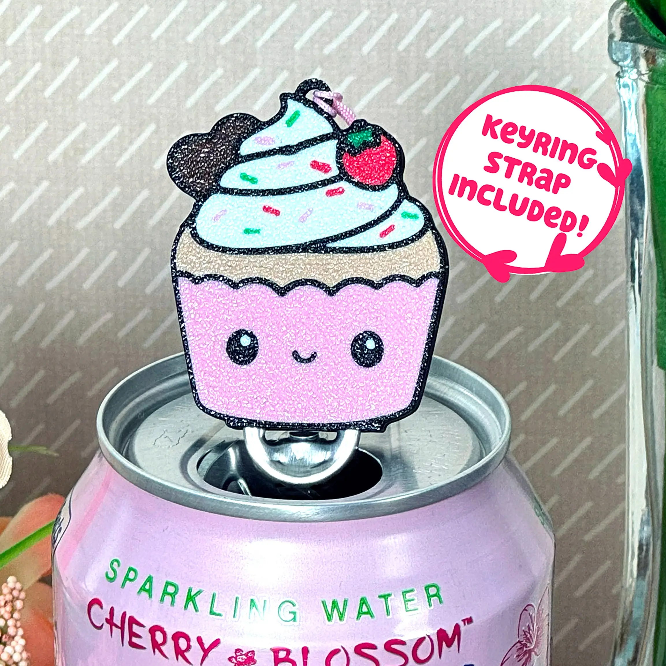 Tab Buddies Cutie Cupcake – Cute soda can tab opener keychain for kids, long nails, adaptive, assistive, unique birthday gift present, holiday Kitchen