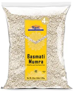 Rani Basmati Mumra (Puffed Rice) 64oz (4lbs) 1.81kg Bulk ~ All Natural | No Color | Gluten Friendly | Vegan | NON-GMO | Kosher | No Salt or fillers | Indian Origin