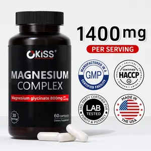 Okiss 1400mg Magnesium Glycinate Complex, Gentle on Stomach, Ashwagandha, L-theanine, Chamomile, Vitamin B6