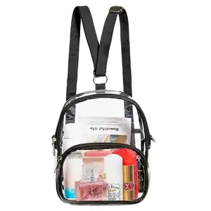 Clear Mini Backpack, Stadium Approved Clear Crossbody Shoulder Bag, Fashion Women Transparent Backpack for Work, Security Travel, Concert & Sport Event
