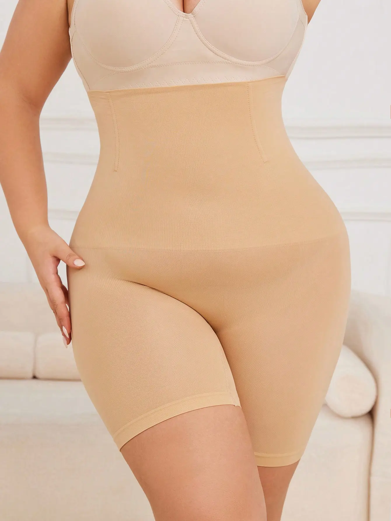 1pc High Waisted Shapewear, Body Shaping, Waist Shaping, Exposed Buttocks, Lifted Buttocks Underwear For Women After Childbirth, Waist Cinching, Exposed PP Flat Corner Compression Pants   body shapewear faja fajas body shaper Womenswear Casual