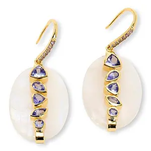 Rarities Fine Jewelry Rarities Gold-Plated Tanzanite and Moonstone Drop Earrings