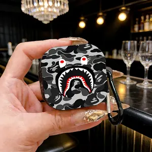 Camouflage Shark Head Protective Case for Apple AirPods 1/2/3/4/pro/pro2, Tpu Material, Lightweight & Durable Design, Anti-Scratch Protection