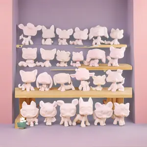 12 Pcs White Base Blank Paint Set - Art Supply for Miniature Cats and Dogs, Art Crafting for Children’s Clay Handicraft