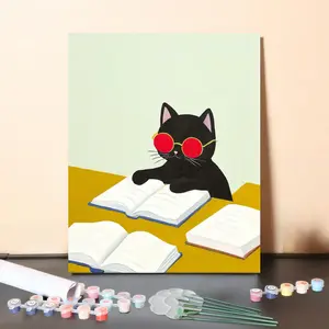 DIY Malen nach Zahlen Set-"Lesekatze"