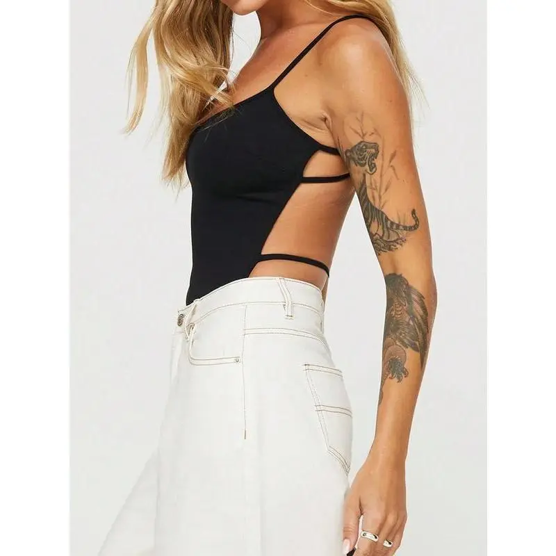 (New)Women's Backless Cross Back Bodysuit - Comfort Womenswear Unitard bodysuitGift Minimalist