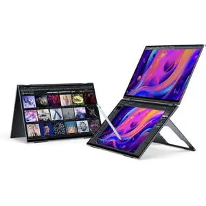 EHOMEWEI X2 extra Portable Monitor Double Touch Screen & Stylus 16"*2 60Hz 100% DCI-P3 400Nit Full CNC Metal Shell Type-C for Laptop PC Mac Phone