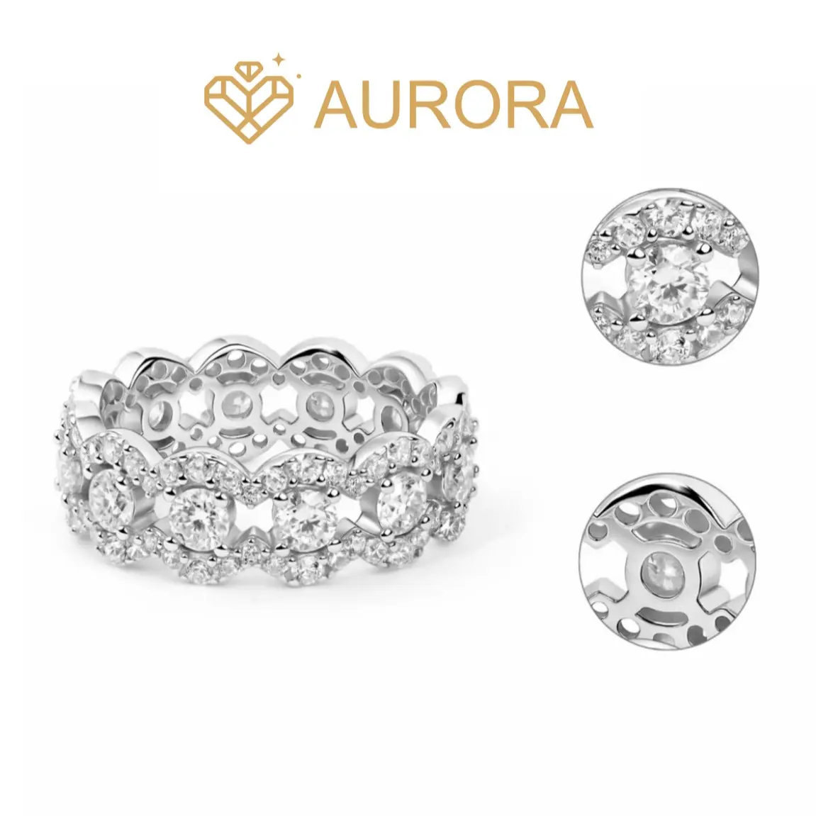 【#196 Verta】Moissanite rings with 925 Sterling Silver Anniversary Auspicious Wedding Engagement Jewelry Synthetic Moissanite