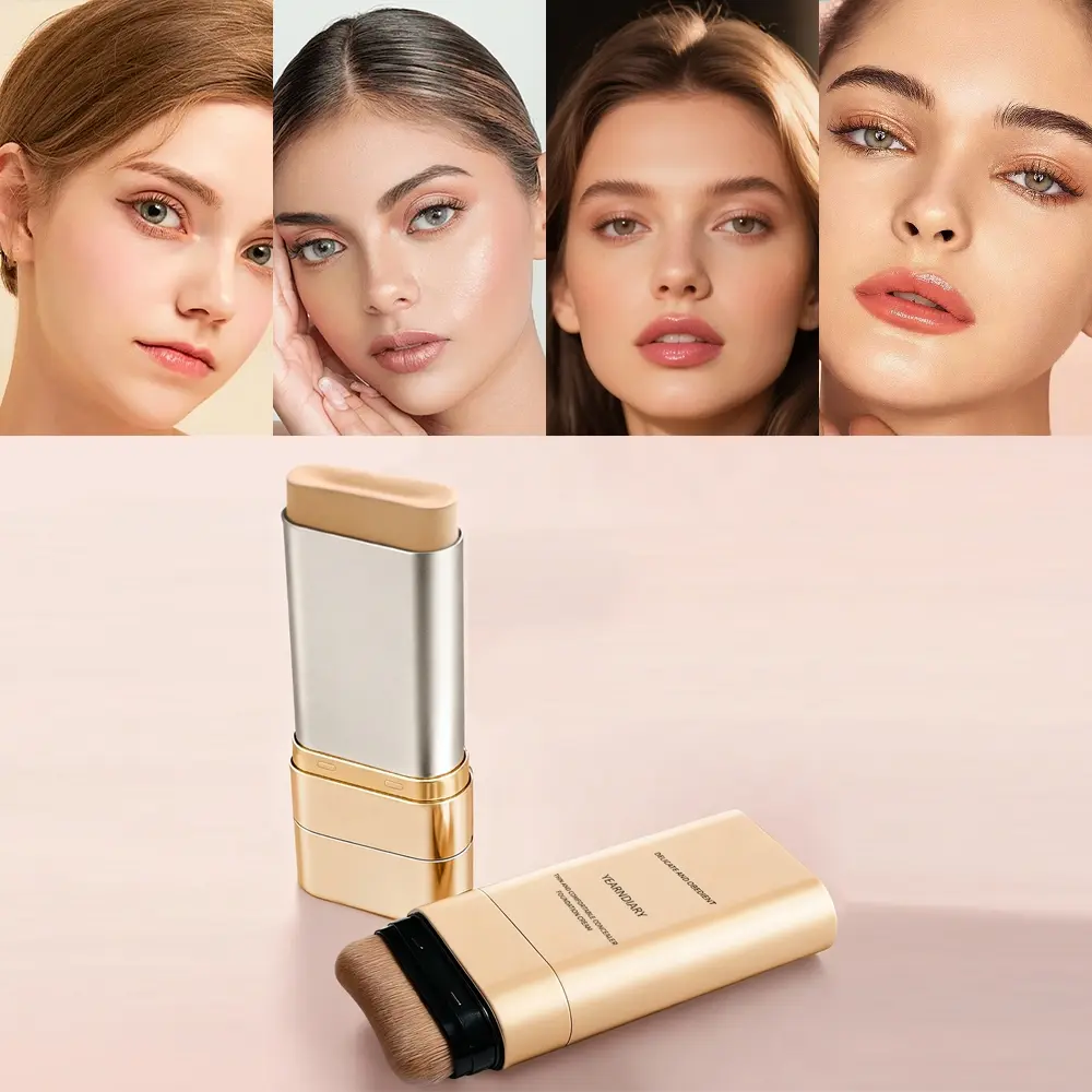 2-in-1 Concealer Foundation Stick - Long-Lasting Full Coverage, Blurring Flawless Coverage, Hydrating Flawless Coverage, Lightweight & Moisturizing, Dual-Ended for Easy Application, Natural Finish