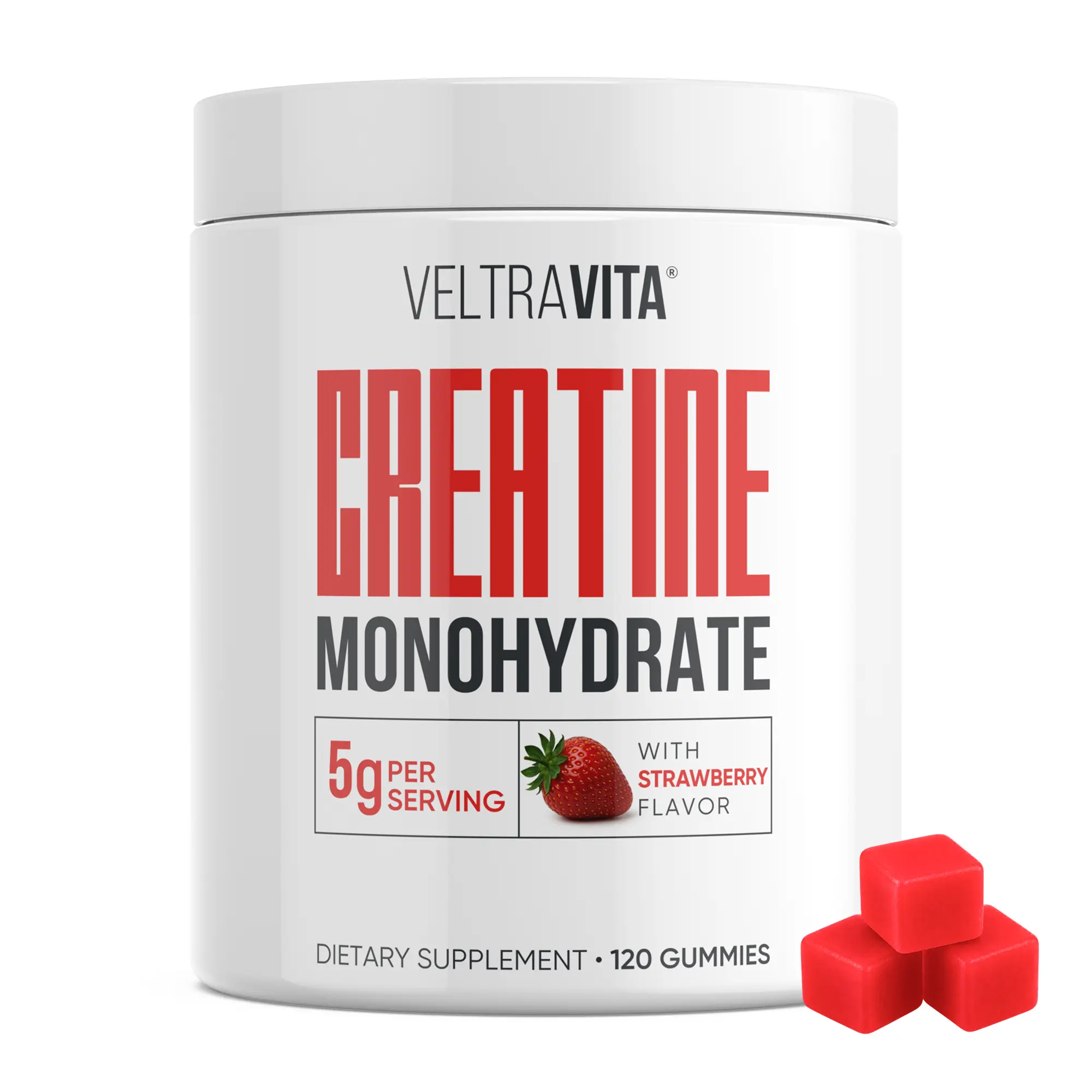 Creatine Monohydrate Gummies with Strawberry Flavor