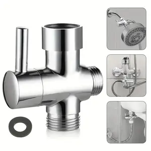 Shower Head Diverter, Universal Three-way Water Valve, One To Two Adapter Converter, Shower Diverter Valve Switch, for Bathroom Attachments