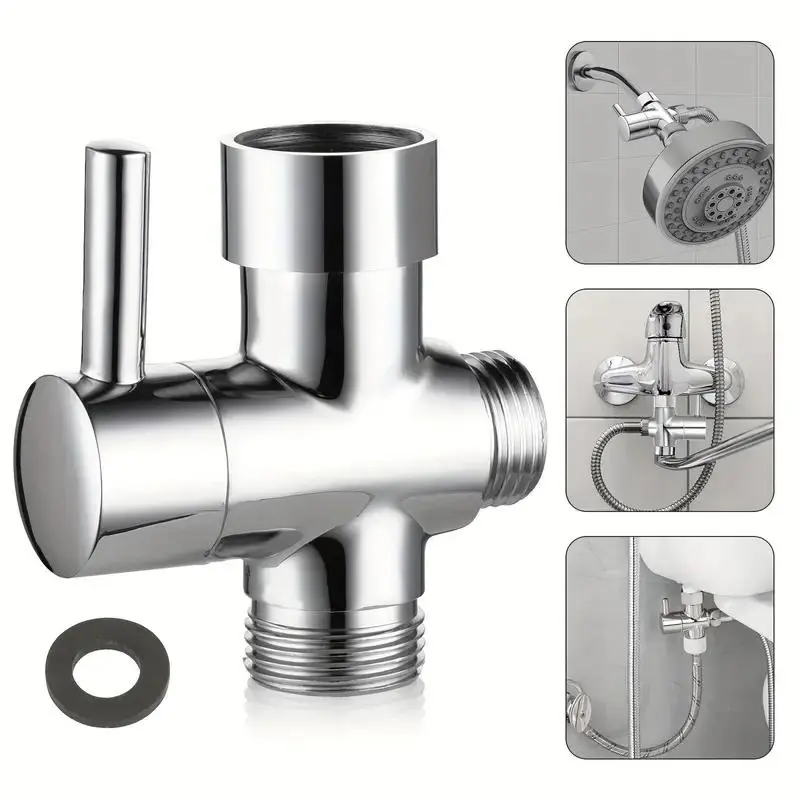 Shower Head Diverter, Universal Three-way Water Valve, One To Two Adapter Converter, Shower Diverter Valve Switch, for Bathroom Attachments