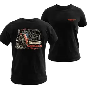 Worked To Death Workman Shirt, Vintage Blue Collar Revolution Graphic Tee with Skeleton Worker Art, Soft Cotton Blend Shirt, Workman Trading Co Apparel for Men & Women, Gritty Work Lifestyle Gift