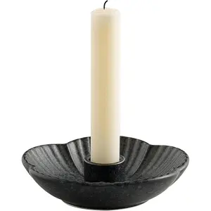 Ceramic Candle Holder Candlestick Holder for Candles Incense Santo Palo Rustic Vintage Home Decor for Halloween Christmas Weddings Dining Room Table & Living Room Display Black