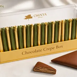 OMNIYA Chocolate Crepe Box – Crispy Chocolate Crepes (19 Pieces) Premium Gift Snack