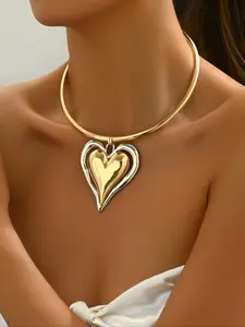 Women's Elegant Heart Design Adjustable Pendant Love Necklace, Fashion Jewelry for Party, Daily Clothing Decor, Trendy All-match & Exquisite Jewelry for Birthday Gift, Valentine's Day, Gift
