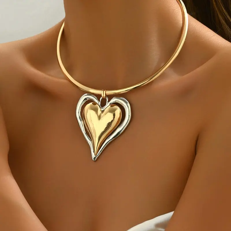 Women's Elegant Heart Design Adjustable Pendant Love Necklace, Fashion Jewelry for Party, Daily Clothing Decor, Trendy All-match & Exquisite Jewelry for Birthday Gift, Valentine's Day, Gift