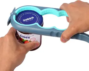 Jar Opener for Weak Hands, Seniors with , Bottle Opener to Remove Stubborn Lids, Mutil Can Opener Gripper for Anyone with Low Strength (Blue and Grey)