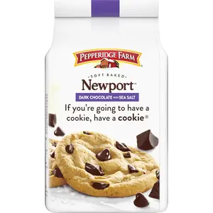 Pepperidge Farm Soft Baked Newport Dark Chocolate Cookies with Sea Salt, 8.6 Oz Bag (8 Cookies)