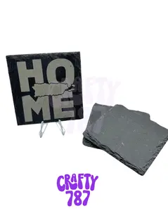 Slate Laser Engraved Square Coaster