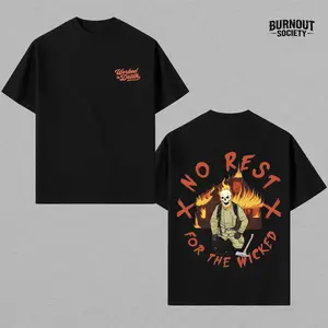 No Rest for the Wicked Firefighter T-Shirt, Skull Fireman Burning House Graphic Tee, Firefighter Humor Shirt, Firefighter Pride First Responder Shirt