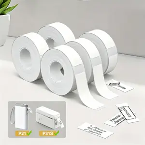 Compatible with P21 and P31 label printers, 800 sheets/5 rolls 12mmx30mm white thermal label printing stickers for home and shopping center price tags/office/school/hospital specific thermal printer label stickers