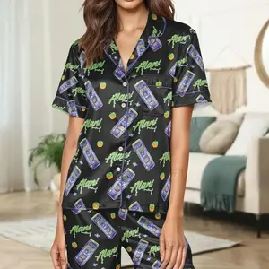Alani Nu Witch's Brew Satin Pajamas, Energy Drink Pajamas Set, Family Matching Button Down Pajamas, Women Loungewear
