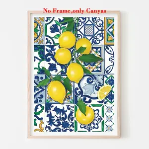 Vintage Lemon Wall Art Print, Italian Kitchen Decor, Sicilian Style, Unframed, Perfect Housewarming Gift, Citrus Themed Decoration