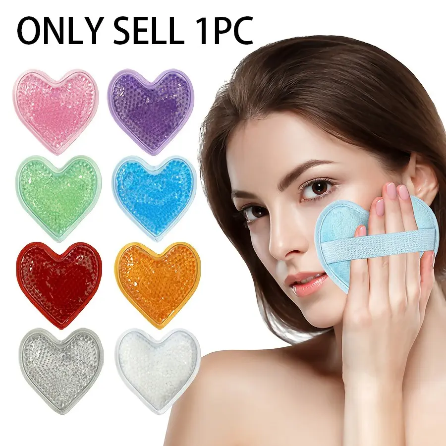 1pc Heart Shaped Flannel Gel Ice Pack, Reusable Hot & Cold Compress, Soft Flannel Material, Flexible And Comfortable, Leakproof Sealed Edge, Target Specific Areas, Compact Portable Cooling Tool For Face, Body, Beauty And Relaxation Accessory