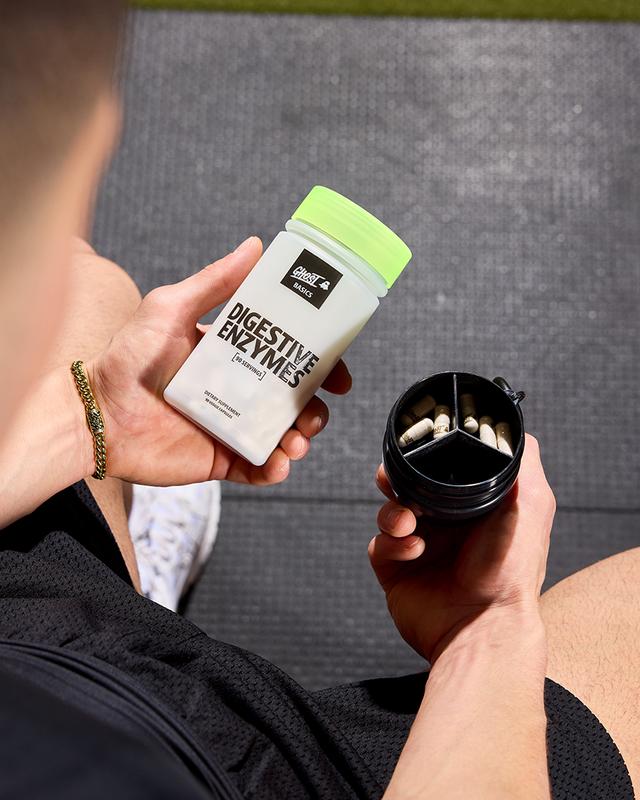 GHOST Basics Digestive Enzymes Supplement for Men & Women - Multi-Enzymes, Probiotics & Prebiotics for Supporting Digestion & Gut Health - Vegan Friendly - 90 Veggie Capsules