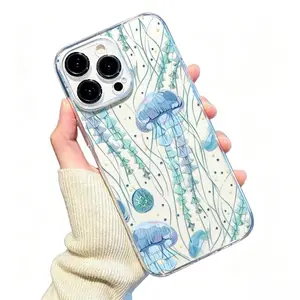 Jellyfish Pattern Transparent All-Inclusive Anti-Fall Mobile Phone Case Suitable for Apple 16PROMAX/15PLUS/15PRO/1741/14PROMAX/14PLUS/14PRO/14/13PROMAX/13PRO/13/12PROMAX/12PRO/12 11PROMAX/11PRO/11/XSMAX/XR/XS/78PLUS/