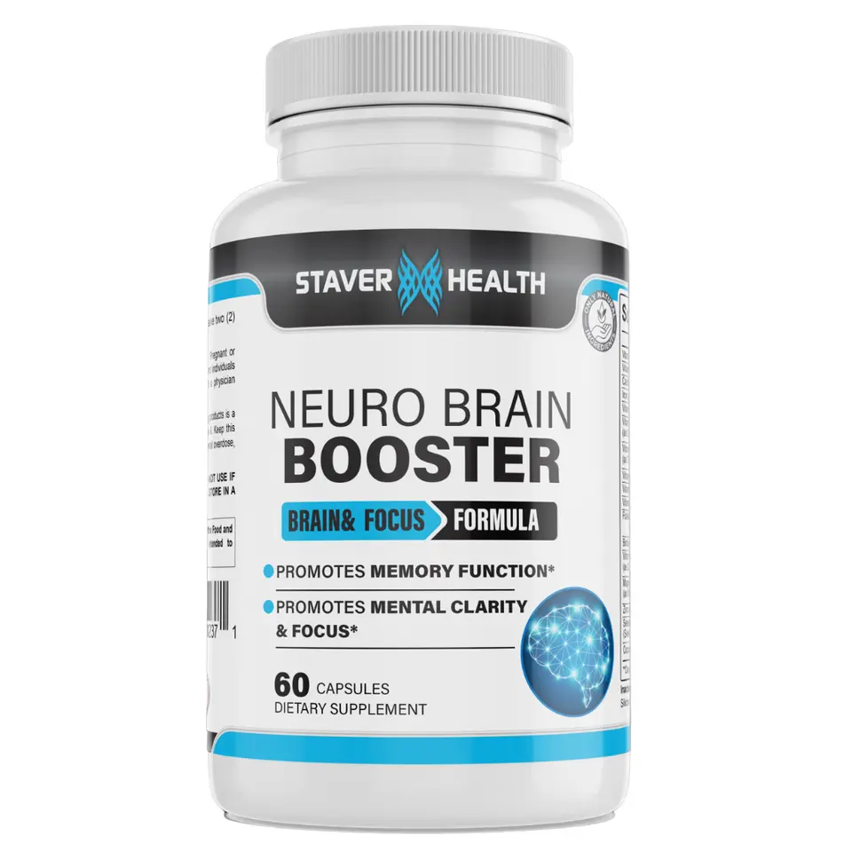Neuro Brain Booster Supplement - Staver Health - Memory & Focus Pills - 60 Capsules
