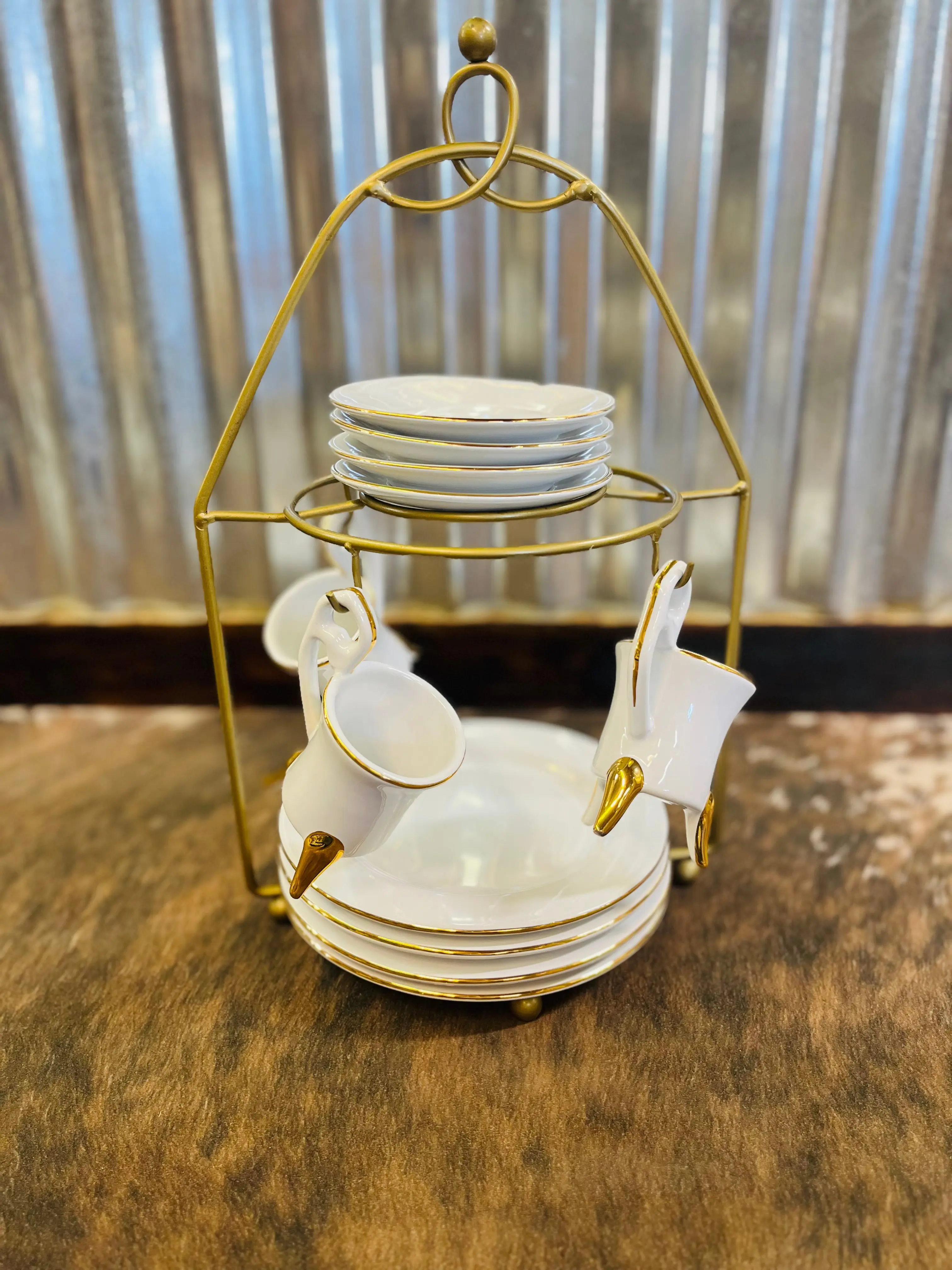 Vintage Living Quarters Stoneware Demitasse Set
