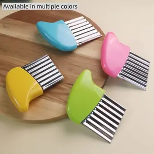 Stainless Steel Wavy Potato Slicer, 1 Count Multifunctional Potato Cutter, Durable Vegetable Cutter, Kitchen Utensils & Gadgets, Modern Potato Cutter