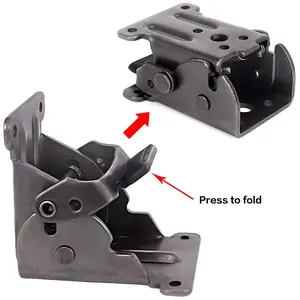 8 Pack Table Leg Folding Brackets Lock Extension Support Bracket Foldable Self Lock Hinges for Table Legs, Bed Leg, Workbench