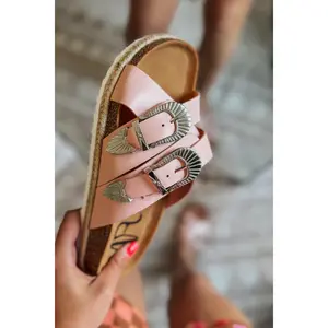 Iris Western Buckle Sandal | Pink
