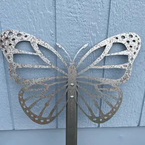 New Monarch Butterfly Large Metal Garden Stake Wall Art Laser Cut Made In USA