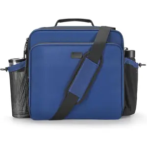 3 Inch 3-Ring Zipper Binder with Water Bottle Holder, D-Ring Zip Up Binder with  Strap, 700 Sheet Capacity, Compatible with 13" MacBook/Tablet, for School, Office (Dark Blue)