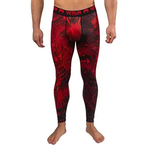 Venum Wolf Atak Spats - Black/Red Athleisure Fitness Leggings Breathable Fitness Pant