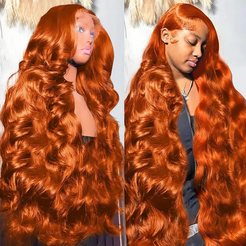 Bling Hair Body Wave Ginger Orange 13x4 13x6 HD Lace Front Human Hair Colored Wig Pre Plucked Ready to Wear 5x5 Glueless Long Wave Ginger for Women 32Inch with Baby Hair #SummerVibes
