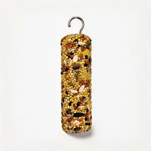 Cage Hanging Mixed Grain Bird Seed Stick with Metal Hook, Natural Parrot Chew Treat Snack Bar for Budgies, Cockatiels, Lovebirds & Small Parakeets