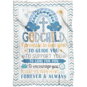 Baptism Blankets 40x30in, Baptism Gift for Boys, Gift for Boy, Godchild Baptisms Blankets, New Parents Gifts, Blanket Décor for Nursery