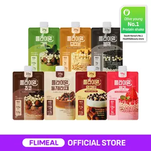 [Fullight Official] Flimeal Crunchy Protein Powder, 20~22g Protein, Low Sugar Keto-Friendly On-the-Go-Pack of 7, Meal Replacement, Easily Digestible Preworkout Drink